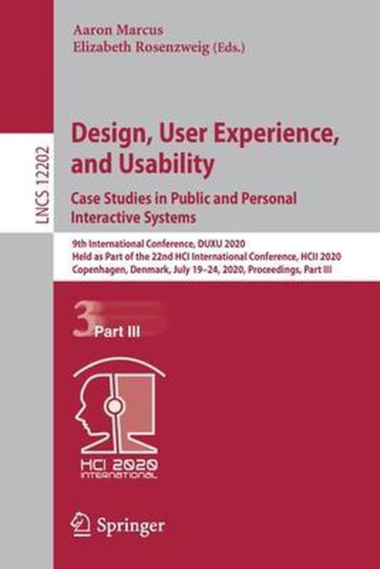 Lecture Notes in Computer Science12202- Design, User Experie ... - cover