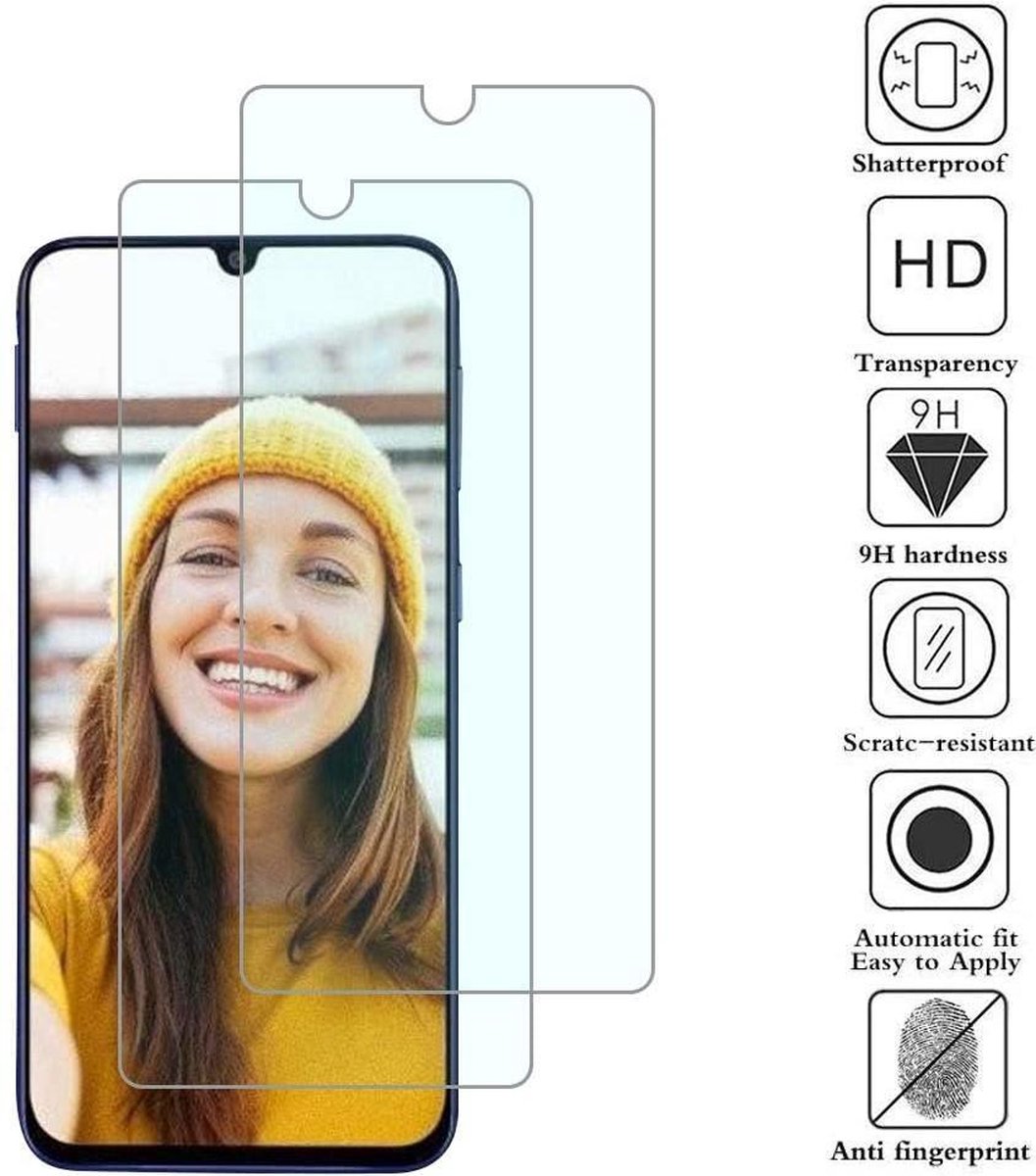 2x Screenprotector Tempered Glass Glazen Gehard Screen Protector 2.5D 9H (0.3mm) - Glasplaatje Geschikt voor: Samsung Galaxy M31 [2-Pack] Tempered Glas Screenprotector