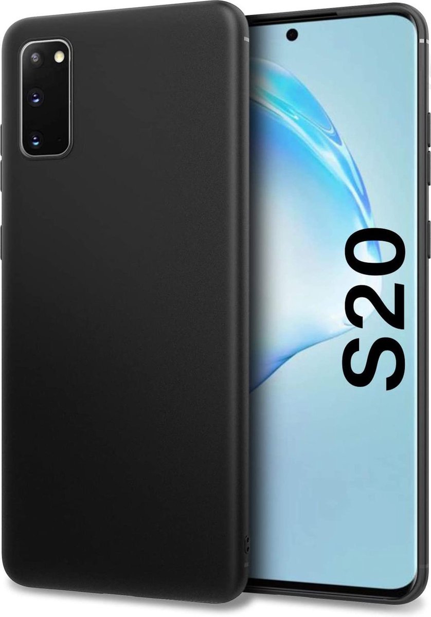 Soft Backcover Hoesje Geschikt voor: Samsung Galaxy S20 - Silicone - Zwart