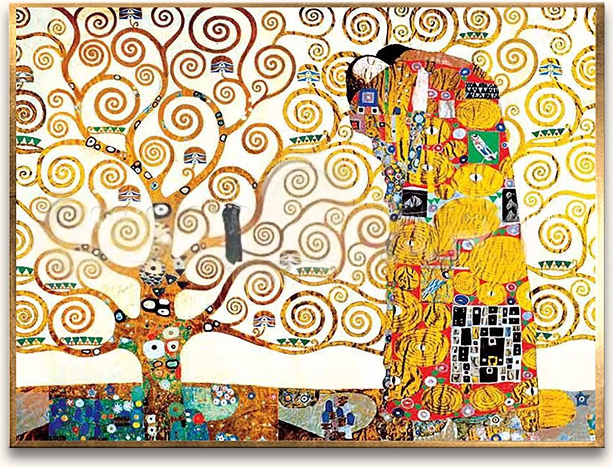 Handgeschilderd olieverfschilderij - olieverf op canvas - Gustav Klimt 'Omarmd onder de Boom'