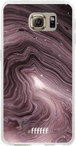 Samsung Galaxy S6 Hoesje Transparant TPU Case - Purple Marble #ffffff