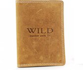 Wild Leather Only !!!  Pasjes houder  Unisex Buffel leer Lichtbruin  (RS-5022-13)