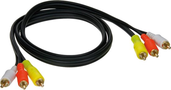 A/V Kabel 1 3 plugs rood - wit - geel