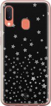 Samsung A20e hoesje siliconen - Counting the stars | Samsung Galaxy A20e case | grijs | TPU backcover transparant