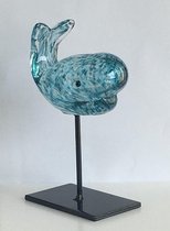 Colmore walvis van glas op stok, handgemaakt