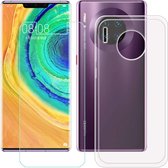 Huawei Mate 30 Pro  Hoesje - Soft TPU Siliconen Case & 2X Tempered Glas Combi - Transparant