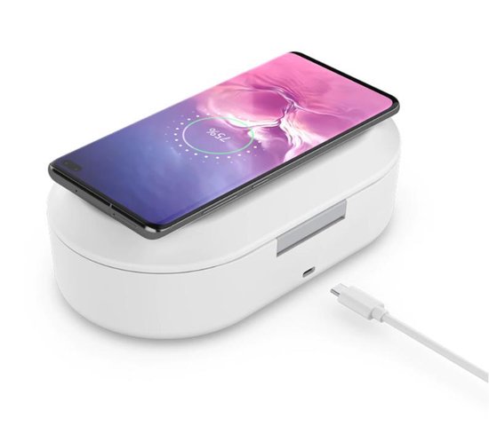 Onvervangbaar Bestrating Hopelijk DrPhone Chargebox - Draadloos Lader Qi + LED UV Sterilisator Oplader -  Smartphone... | bol.com
