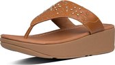FitFlop™ Myla Floral Stud Toe-Thongs PU Light Tan - Maat 40