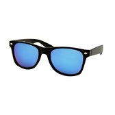 Heren Zonnebril - Dames Zonnebril - Zwart - Blauw Spiegelglazen - UV400