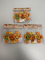 Decoratieve knijpers met figuur en versiering (diverse kleuren) - set van 3 keer 3 stuks