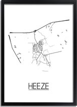 DesignClaud Heeze Plattegrond poster A2 + Fotolijst wit