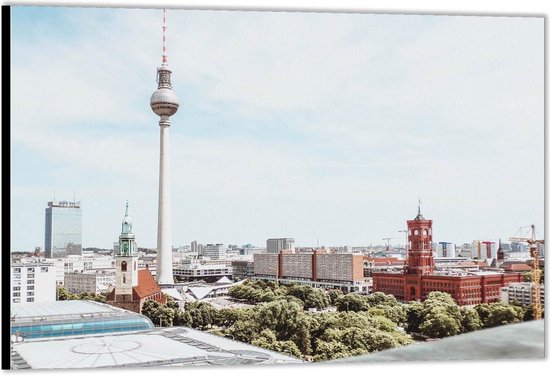 Dibond –Berliner Dom - Berlijn - Duitsland -40x30 Foto op Aluminium (Wanddecoratie van metaal)