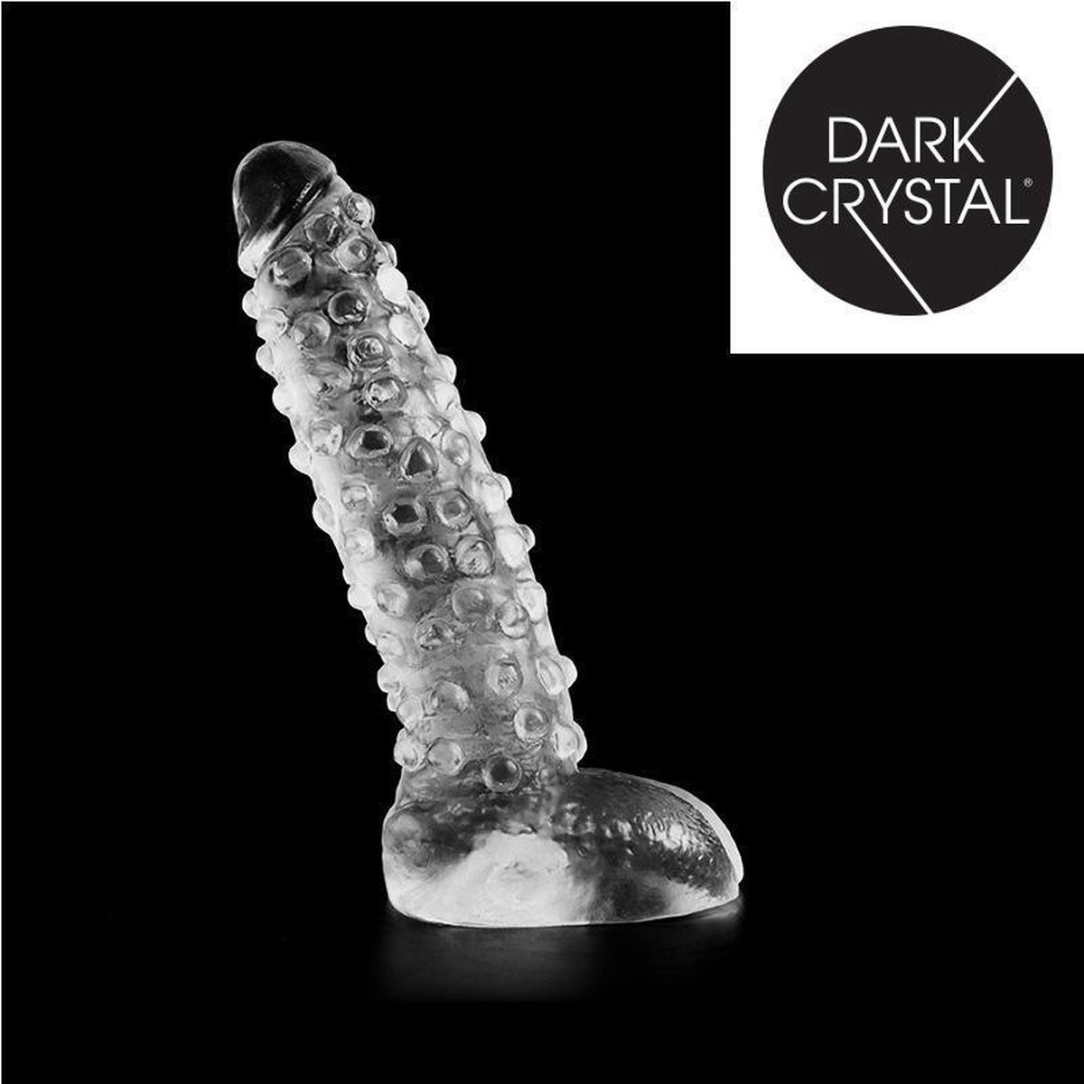 Dark Crystal Geribbelde Dildo 26,5 x 6 cm - transparant
