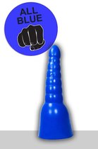 All Blue Geribbelde Anaal Dildo 34 x 11 cm - blauw