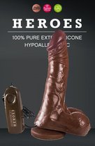 Heroes Vibrerende Dildo met zuignap 19 cm - bruin