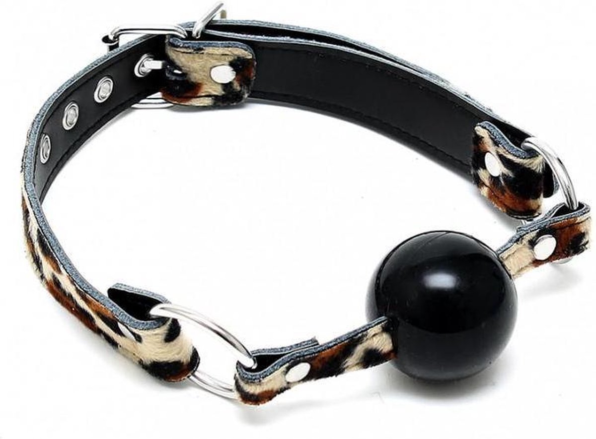 Goedkoopste Gag | Mondknevel met siliconen bal - luipaard print