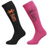 Barts Basic Skisock 2 Pack - Ski Sokken - Maat 43-46 - Black & Fuchsia