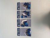 Gift tags with tassels (kaartjes en toffels) (blauw/goud) - set van 4 keer 6 stuks