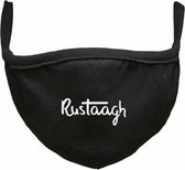 Rustaagh mondkapje - gezichtsmasker - wasbaar - niet medisch - zwart - tekst - bedrukt