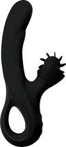 Lang Loys Vibrator met Draaiend Clitoris Wieltje - zwart