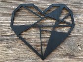 Muur- wanddecoratie  hart  L zwart / 70x80 cm / geometrisch / kinderkamer / babykamer / cadeau