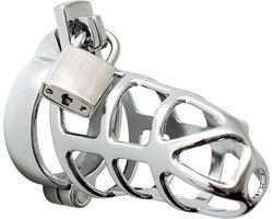 Rimba Bondage Play - Kuisheidskooi - Metalen Peniskooi met Hangslot - Open Model