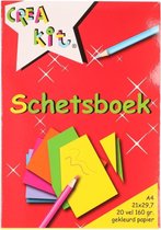 Schetsboek A4 gekleurd papier - 20 vellen - Tekenboeken A4 papier