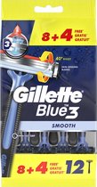 Gillette Blue3  - 8+4 Stuks - Wegwerpscheermesjes
