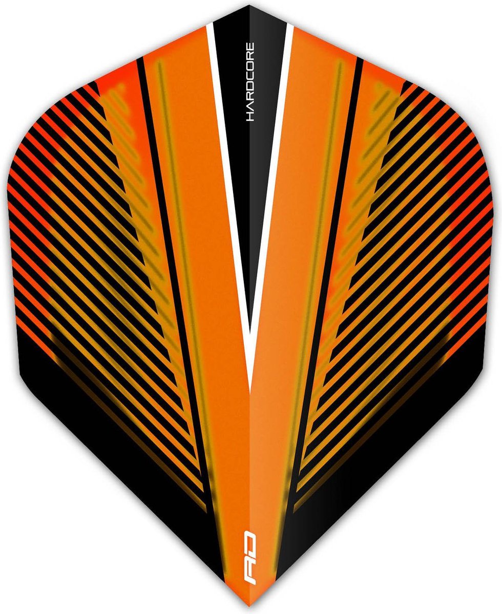 RED DRAGON - Hardcore Radical V Oranje Barsten extra dikke dart vluchten - 4 sets per pakket (12 dartvluchten in totaal)