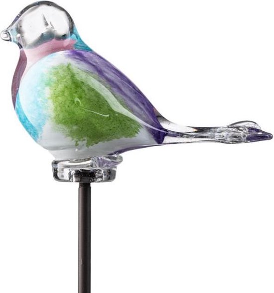 Viool Sprong Bestrooi Tuinsteker vogel 115 cm multi color- tuindecoratie - tuinkunst glazen vogel-...  | bol.com