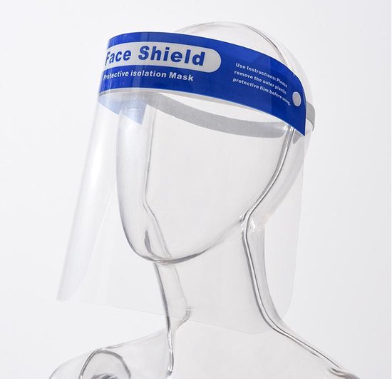 10 x Face Shield Gezichtscherm - Beschermkap voor gezicht - transparant