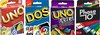 Afbeelding van het spelletje UNO + UNO FLIP! + DOS + PHASE 10 - SUPER PACK - KAARTSPEL - MATTEL