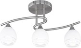 LED Plafondlamp - Plafondverlichting - Trion Covino - E14 Fitting - 3-lichts - Rond - Mat Nikkel - Aluminium - BES LED