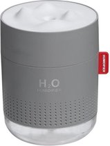 H2O Humidifier, Luchtbevochtiger, Waterverdamper, Ultrasone, USB, Vernevelaar, Nachtlampje, Diffuser, Grijs, 500 ML, LED, Geluidstil, Nachtkastje, Bureau, Tafel, Keuken,  Badkamer