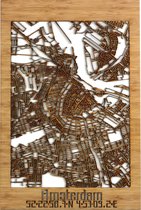 Citymap Amsterdam Bamboe hout - 40x60 cm - Stadskaart woondecoratie - Wanddecoratie - WoodWideCities