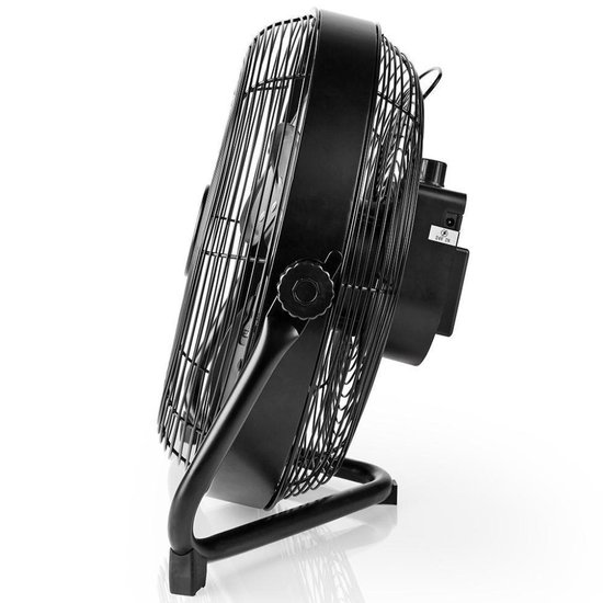 AREBOS Ventilatore da pavimento 50 cm | Ventilatore | 3 velocità | Elevata portata d'aria | Angolo di inclinazione regolabile a 100° | Nero