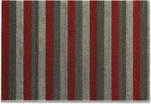 Outdoor vloerkleed Inuci met "Eco", pvc vrije rugzijde, kleur "Tomato Grey Striped", 200 cm x 67 cm.