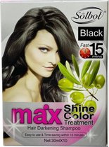 Solbol haarverf(shampoo) Kleur Zwart, Golden, Chestnut, Brown red en Coffee 30mlx10 - Nieuwe generatie haarshampoo