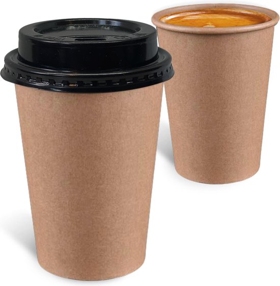 Consequent Zeeanemoon samen Bruine koffiebekers 180 ml voor koffie - inclusief deksel - 100 stuks |  bol.com