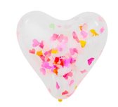 Hartvormige ballonnen met confetti in  6 stuks  30cm dia.  s