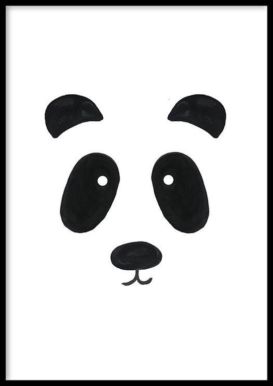 Poster Panda - 30x40cm met Fotolijst – Babykamer Poster – Ingelijst