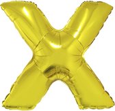 Grote folie ballon letter X Goud