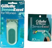 Gillette Sensor Excel Women 11 stuks Scheermesjes + Scheersysteem