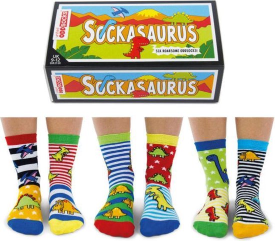 Kindersokken 6 verschillende Dinosaurus sokken - in Geschenkdoos Maat... | bol.com