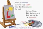 Kinderkaart - A6 - 10x15cm - Met envelop - God is een kunstenaar - Christelijke kaart - Majestic Ally - 12 stuks