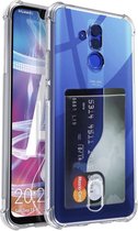 Couverture arrière de la carte Huawei Mate 20 Lite | Transparent | TPU souple | Antichoc | Porte-cartes | Wallet