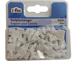 I-FIX kunststof kastplankdragers 5mm | 40 stuks | WIT