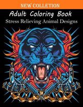 Adult Coloring Book Stress Relieving Animal Designs: Wild animal adult coloring book