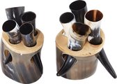 Viking shotjes set, Vikings, Shot set, Hoorn, Bier hoorn, Viking shotset, vikingen, Hoorn, Buffalo & Oss, 80-100 ml, Stoer, Mancave, Deco, Fair Trade, Cave & Garden