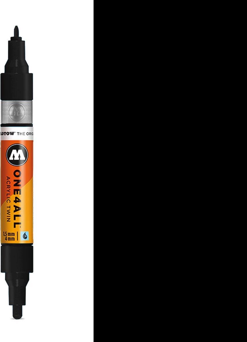 MOLOTOW One4All Premium Acrylic TWIN Marker 1,5 + 4mm - 180 Signal Schwarz